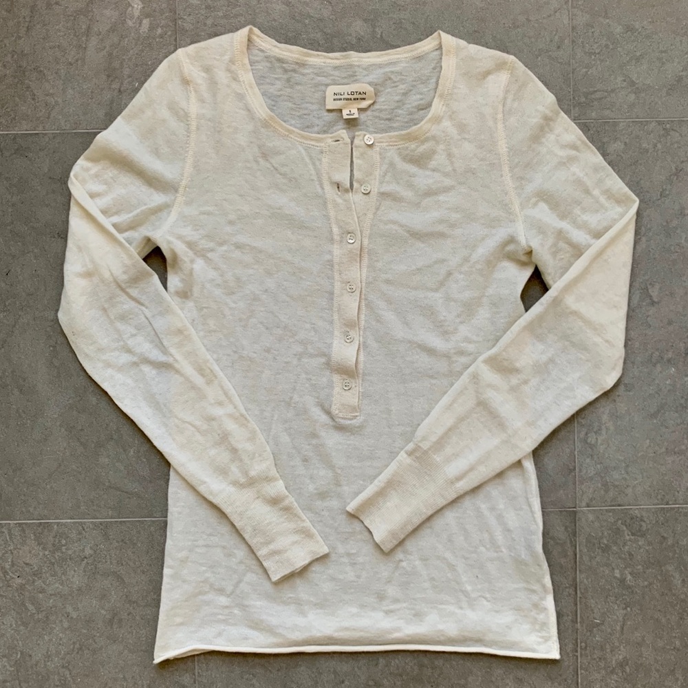 Nili Lotan Lightweight Wool Henley